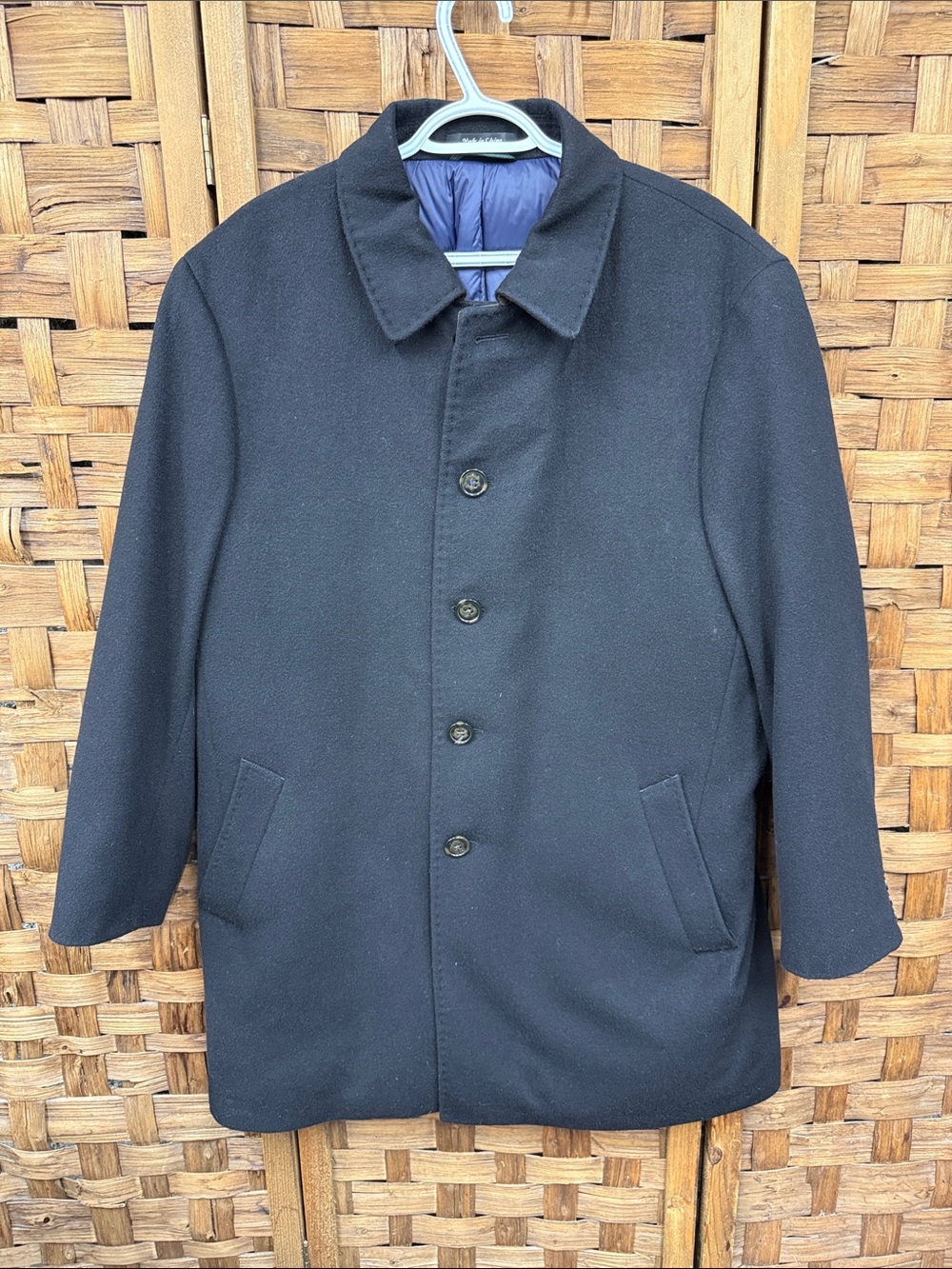 Lauren Ralph Lauren Black Wool Pea Coat with Down Filled